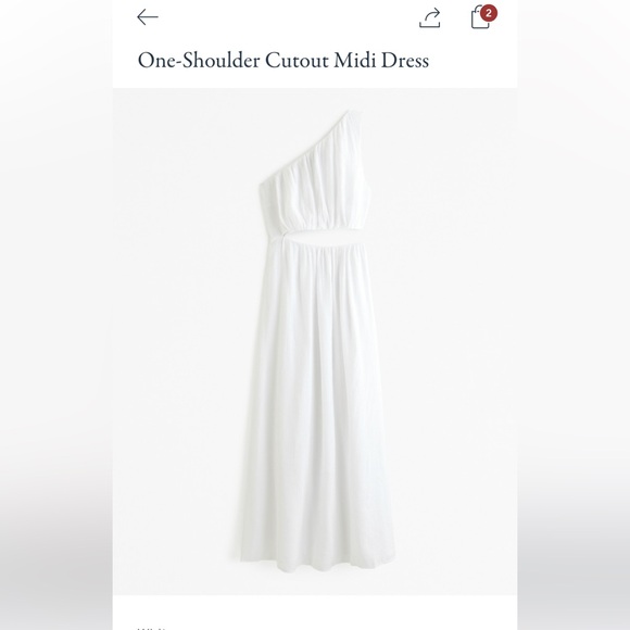 NWOT Abercrombie One Shoulder Cutout Midi Dress - Picture 1 of 3